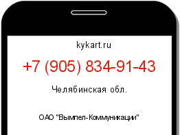 Информация о номере телефона +7 (905) 834-91-43: регион, оператор