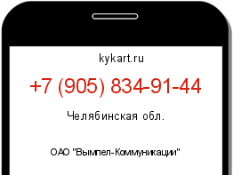 Информация о номере телефона +7 (905) 834-91-44: регион, оператор