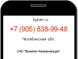 Информация о номере телефона +7 (905) 838-99-48: регион, оператор