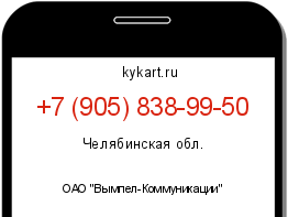Информация о номере телефона +7 (905) 838-99-50: регион, оператор