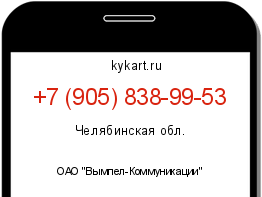 Информация о номере телефона +7 (905) 838-99-53: регион, оператор