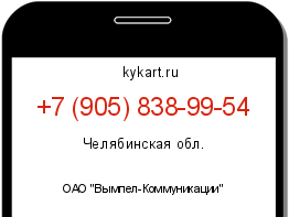 Информация о номере телефона +7 (905) 838-99-54: регион, оператор