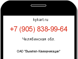Информация о номере телефона +7 (905) 838-99-64: регион, оператор