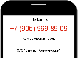Информация о номере телефона +7 (905) 969-89-09: регион, оператор