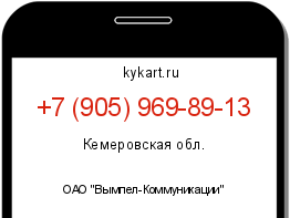 Информация о номере телефона +7 (905) 969-89-13: регион, оператор