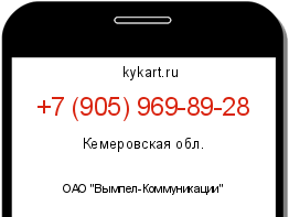 Информация о номере телефона +7 (905) 969-89-28: регион, оператор