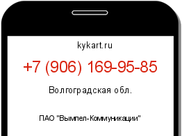 Информация о номере телефона +7 (906) 169-95-85: регион, оператор