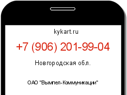 Информация о номере телефона +7 (906) 201-99-04: регион, оператор