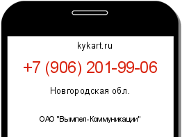 Информация о номере телефона +7 (906) 201-99-06: регион, оператор