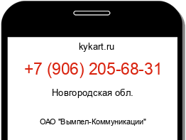 Информация о номере телефона +7 (906) 205-68-31: регион, оператор