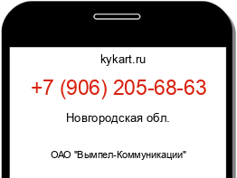 Информация о номере телефона +7 (906) 205-68-63: регион, оператор