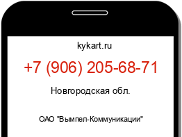 Информация о номере телефона +7 (906) 205-68-71: регион, оператор