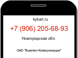 Информация о номере телефона +7 (906) 205-68-93: регион, оператор