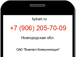 Информация о номере телефона +7 (906) 205-70-09: регион, оператор