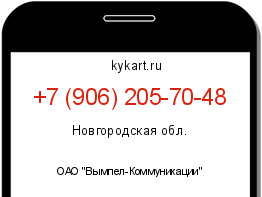Информация о номере телефона +7 (906) 205-70-48: регион, оператор