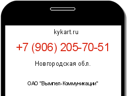 Информация о номере телефона +7 (906) 205-70-51: регион, оператор