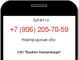 Информация о номере телефона +7 (906) 205-70-59: регион, оператор