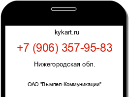 Информация о номере телефона +7 (906) 357-95-83: регион, оператор