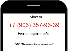 Информация о номере телефона +7 (906) 357-96-39: регион, оператор