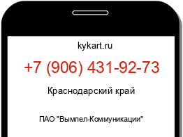 Информация о номере телефона +7 (906) 431-92-73: регион, оператор