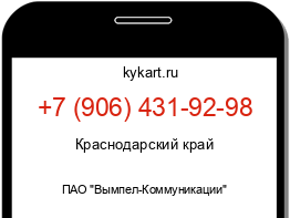 Информация о номере телефона +7 (906) 431-92-98: регион, оператор