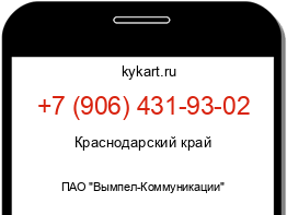 Информация о номере телефона +7 (906) 431-93-02: регион, оператор