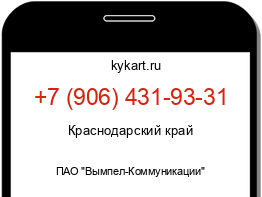 Информация о номере телефона +7 (906) 431-93-31: регион, оператор