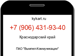 Информация о номере телефона +7 (906) 431-93-40: регион, оператор