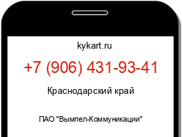 Информация о номере телефона +7 (906) 431-93-41: регион, оператор