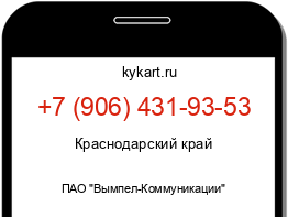 Информация о номере телефона +7 (906) 431-93-53: регион, оператор