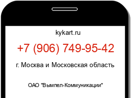 Информация о номере телефона +7 (906) 749-95-42: регион, оператор