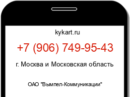 Информация о номере телефона +7 (906) 749-95-43: регион, оператор