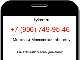 Информация о номере телефона +7 (906) 749-95-46: регион, оператор