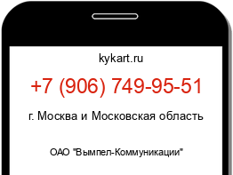 Информация о номере телефона +7 (906) 749-95-51: регион, оператор