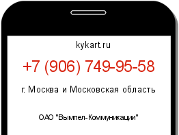 Информация о номере телефона +7 (906) 749-95-58: регион, оператор