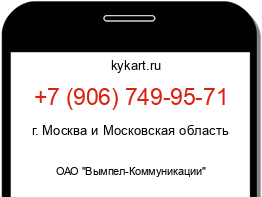 Информация о номере телефона +7 (906) 749-95-71: регион, оператор