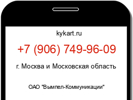 Информация о номере телефона +7 (906) 749-96-09: регион, оператор