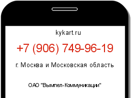 Информация о номере телефона +7 (906) 749-96-19: регион, оператор