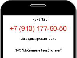Информация о номере телефона +7 (910) 177-60-50: регион, оператор