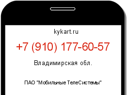 Информация о номере телефона +7 (910) 177-60-57: регион, оператор