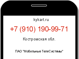Информация о номере телефона +7 (910) 190-99-71: регион, оператор