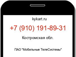 Информация о номере телефона +7 (910) 191-89-31: регион, оператор