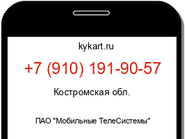 Информация о номере телефона +7 (910) 191-90-57: регион, оператор