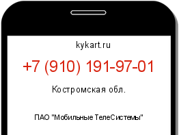 Информация о номере телефона +7 (910) 191-97-01: регион, оператор