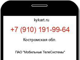 Информация о номере телефона +7 (910) 191-99-64: регион, оператор