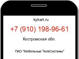 Информация о номере телефона +7 (910) 198-96-61: регион, оператор