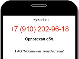 Информация о номере телефона +7 (910) 202-96-18: регион, оператор