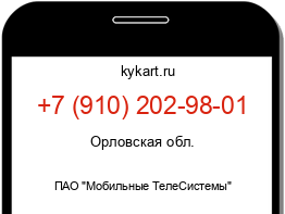 Информация о номере телефона +7 (910) 202-98-01: регион, оператор