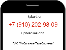 Информация о номере телефона +7 (910) 202-98-09: регион, оператор