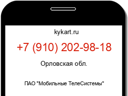 Информация о номере телефона +7 (910) 202-98-18: регион, оператор